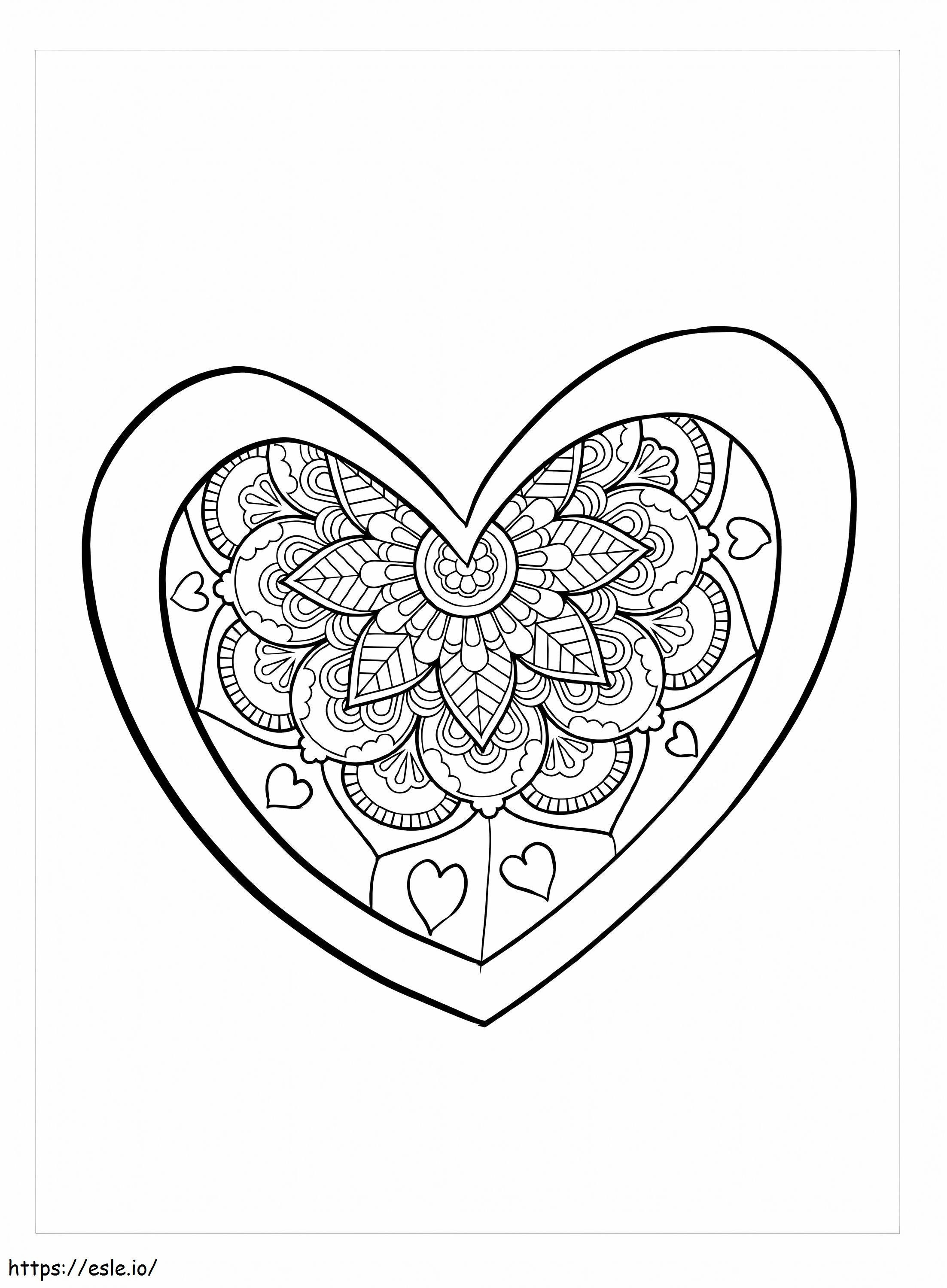 Good Heart Mandala coloring page