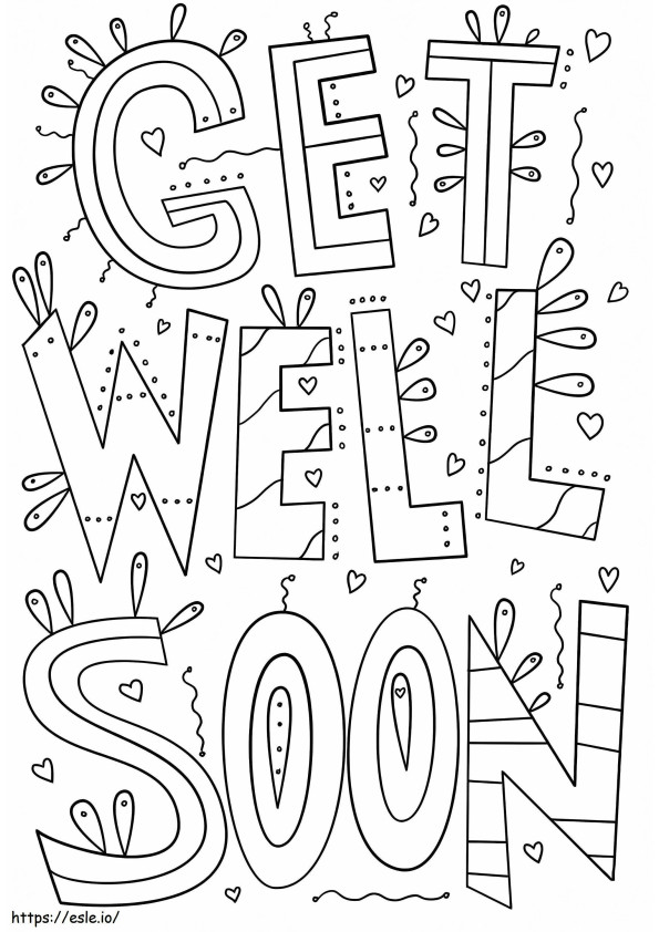 Get Well Soon Cute coloring page