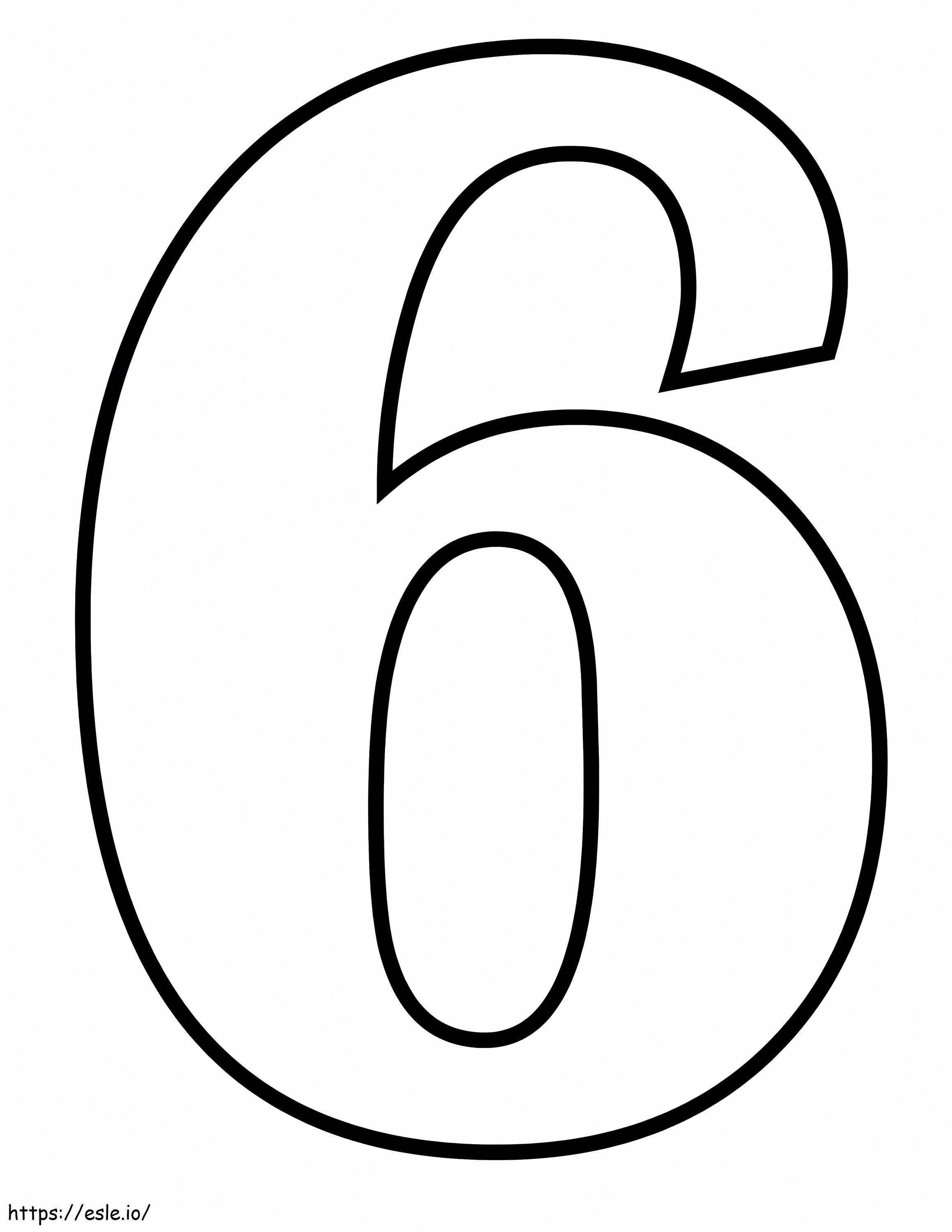 Normál 6-os szám kifestő