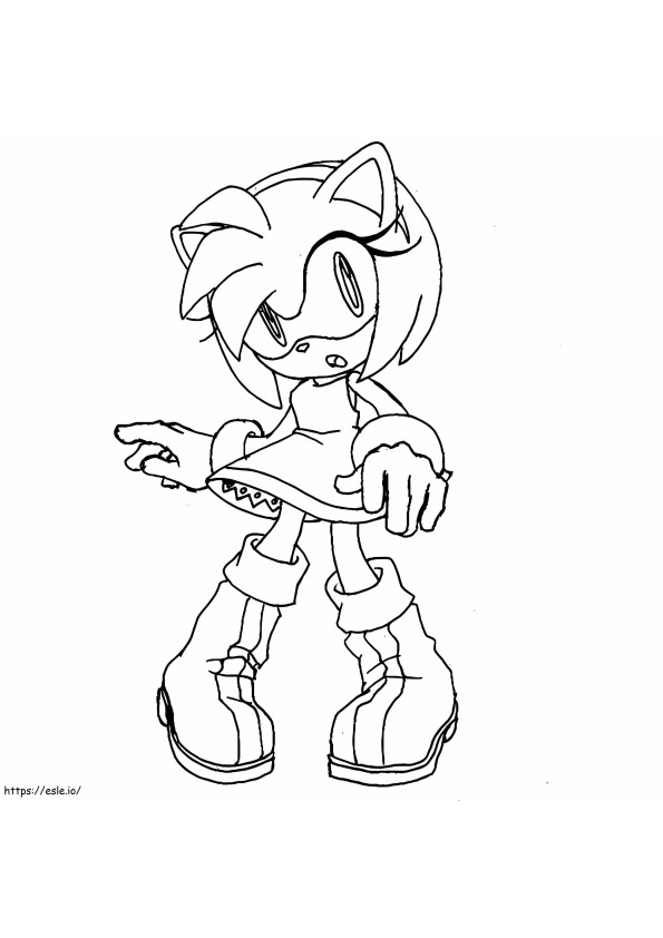 Coloriage Amy Rose-Sonic à imprimer dessin