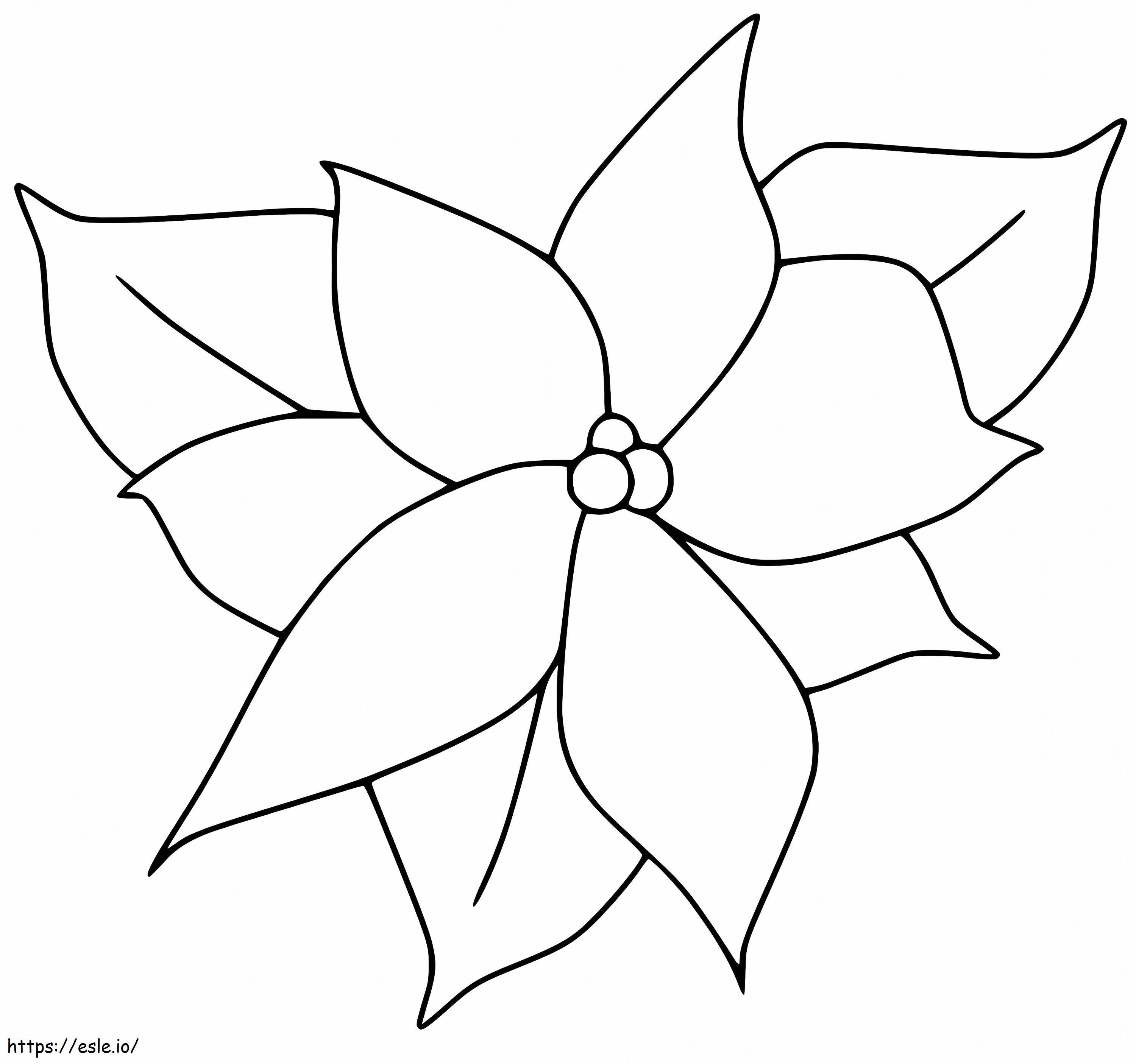Flor de Poinsétia Simples para colorir