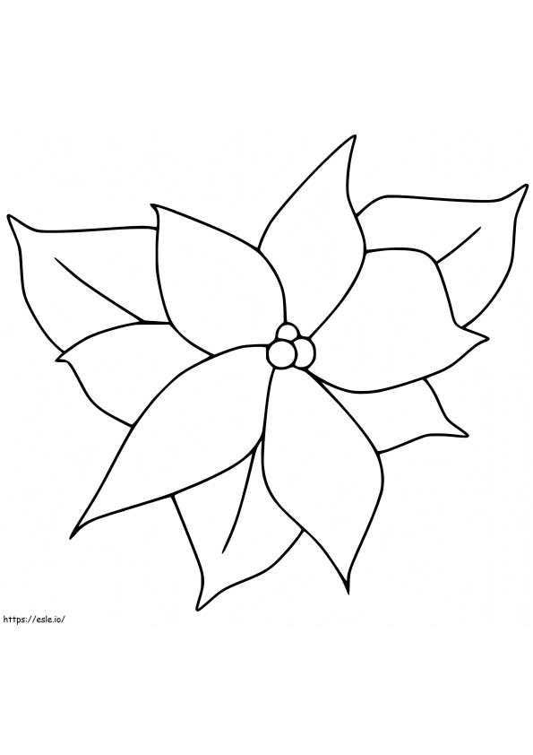 シンプルなポインセチアの花 ぬりえ - 塗り絵