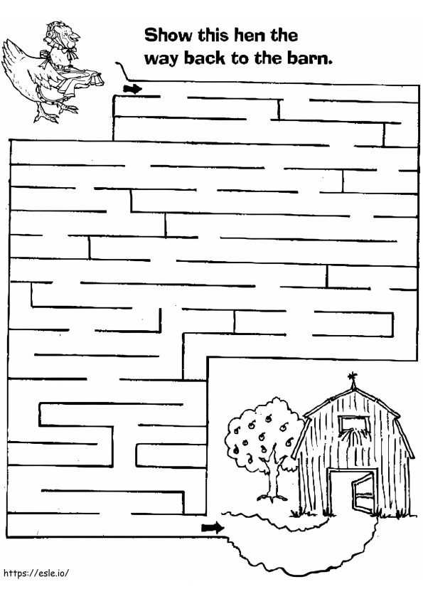 Barn Maze coloring page