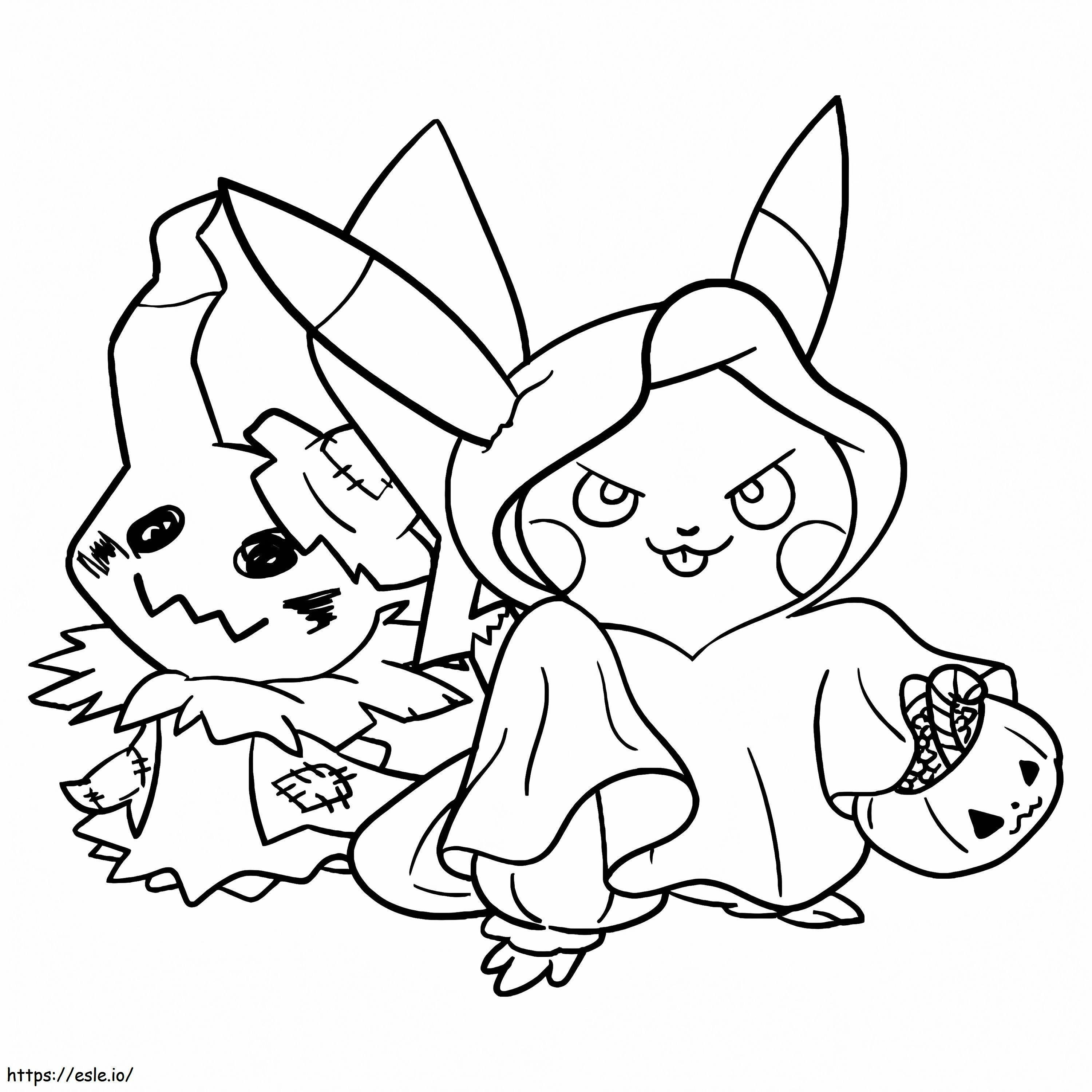 Cute Pokemon Halloween coloring page