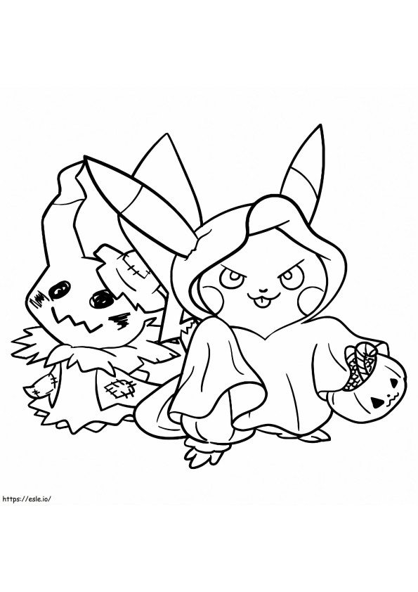 Pokémon fofo Halloween para colorir