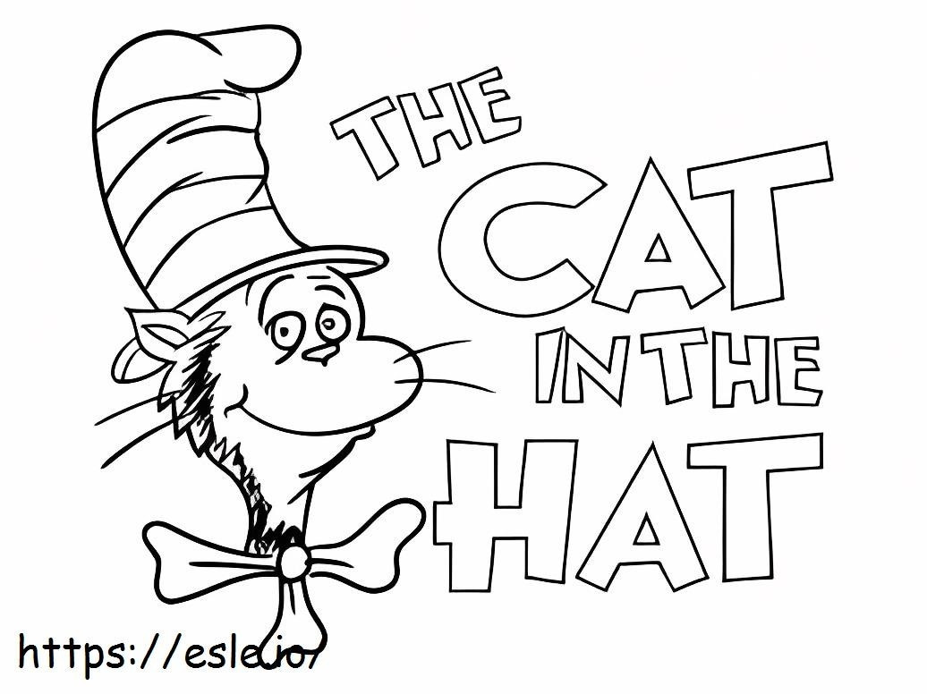 O gato no chapéu para colorir