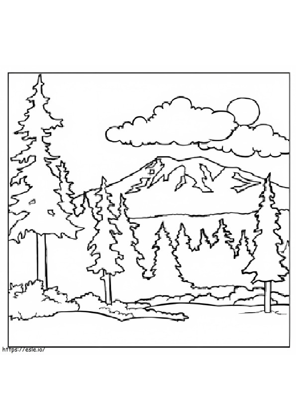 Printable Mountain coloring page