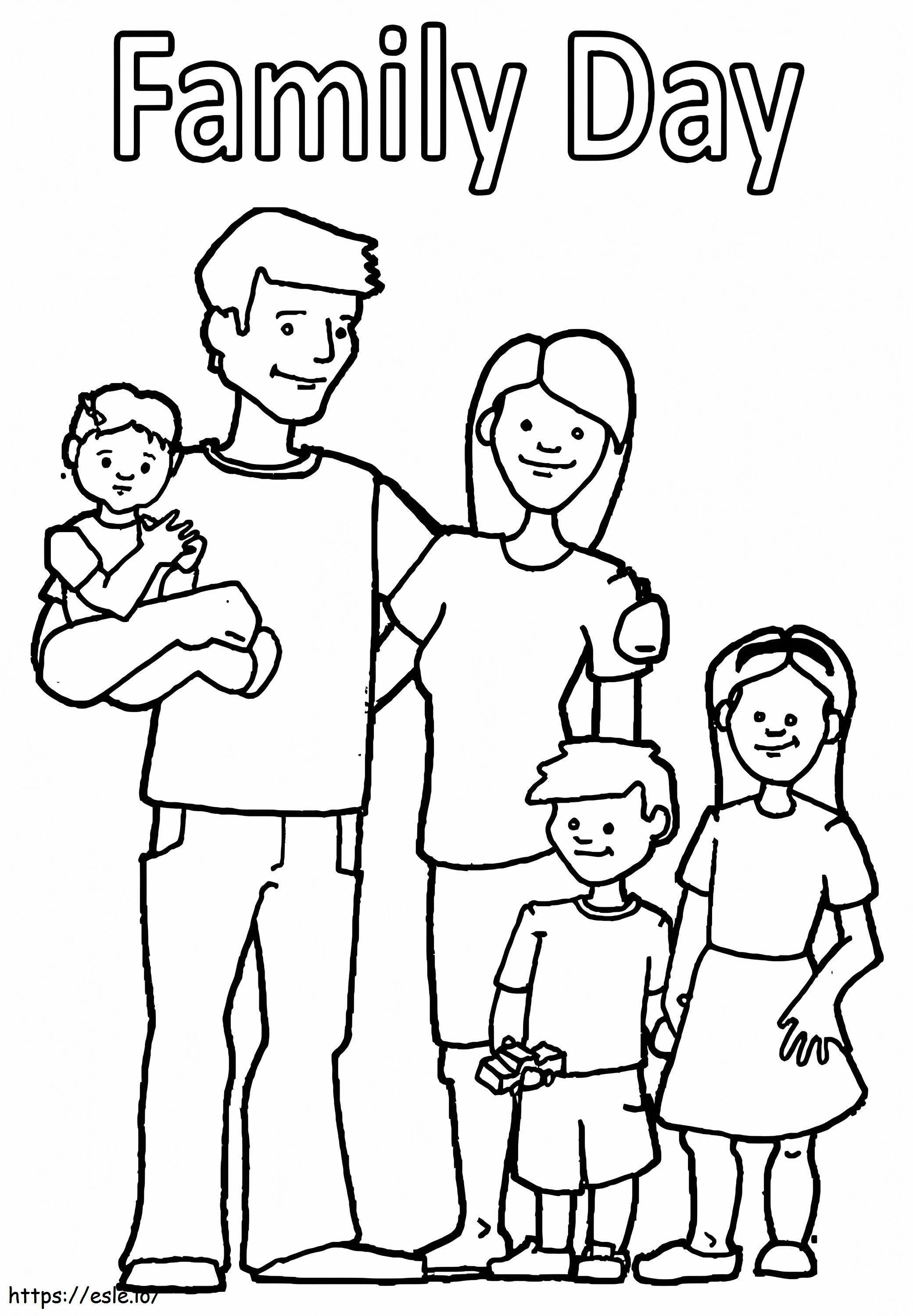 Giornata della famiglia da colorare da colorare
