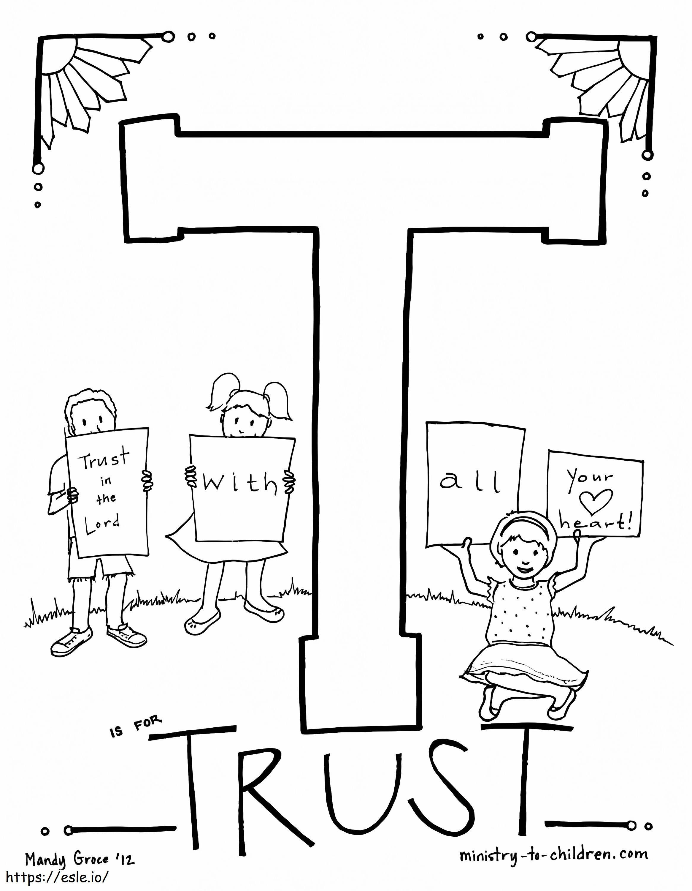 T Is For Trust coloring page