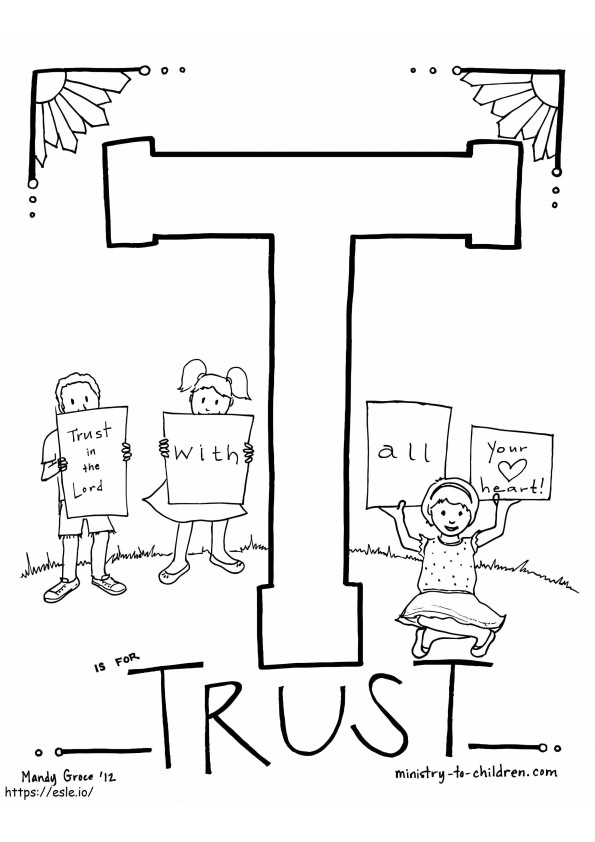 T Is For Trust coloring page