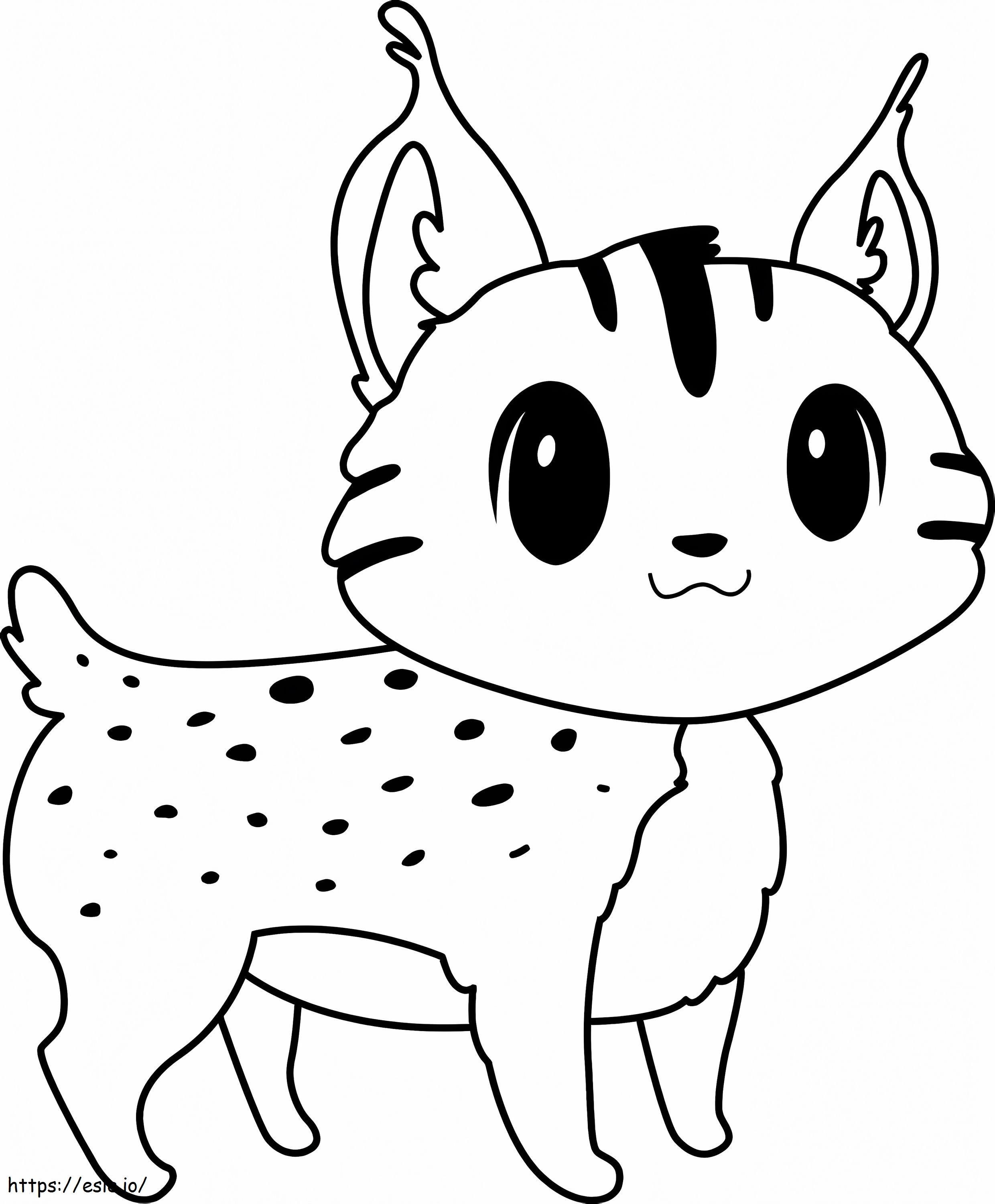 Little Cartoon Lynx coloring page