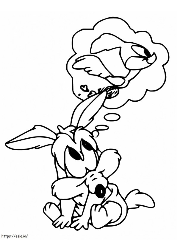 Baby Wile E Coyote Thinking coloring page