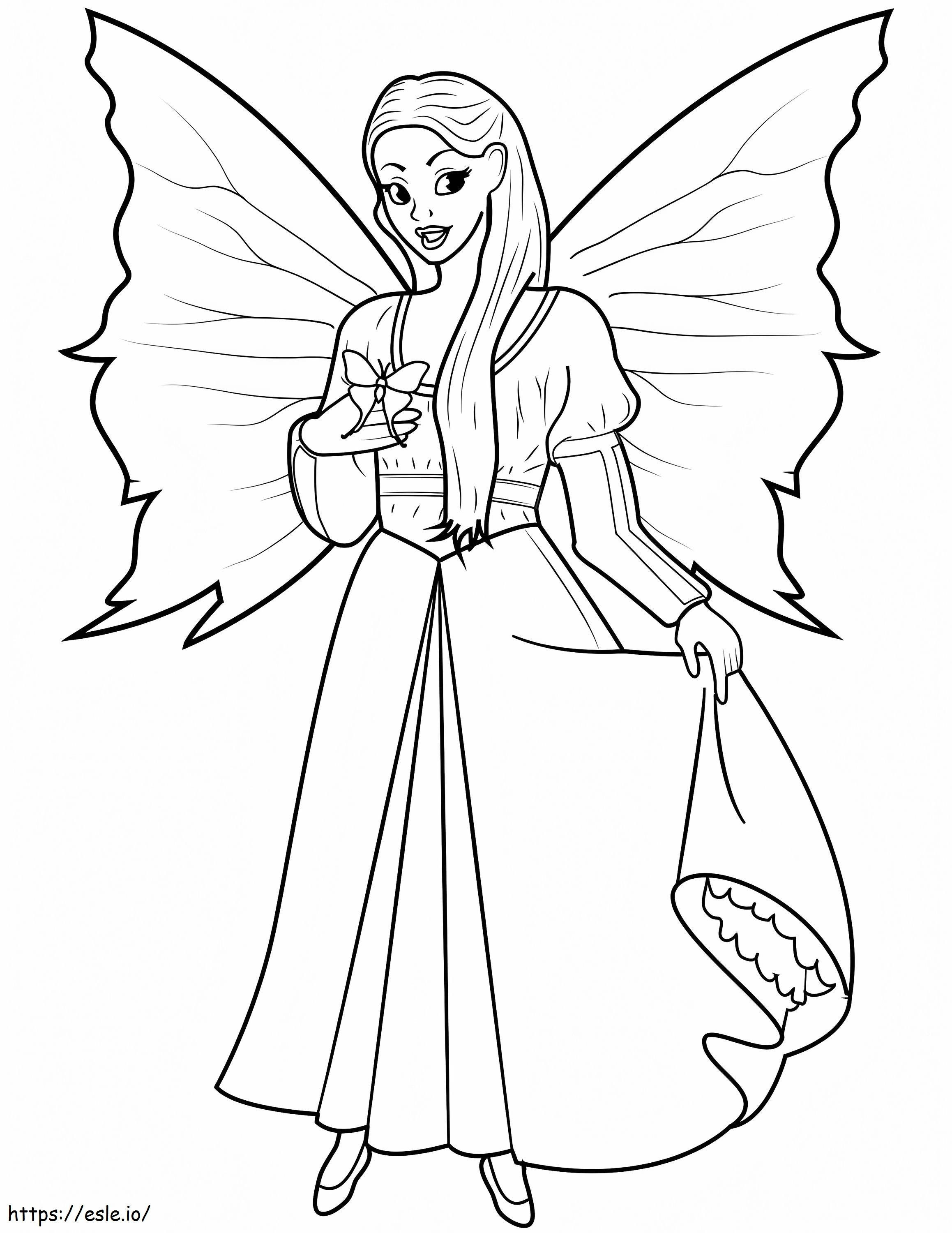 Fairy And Butterfly coloring page