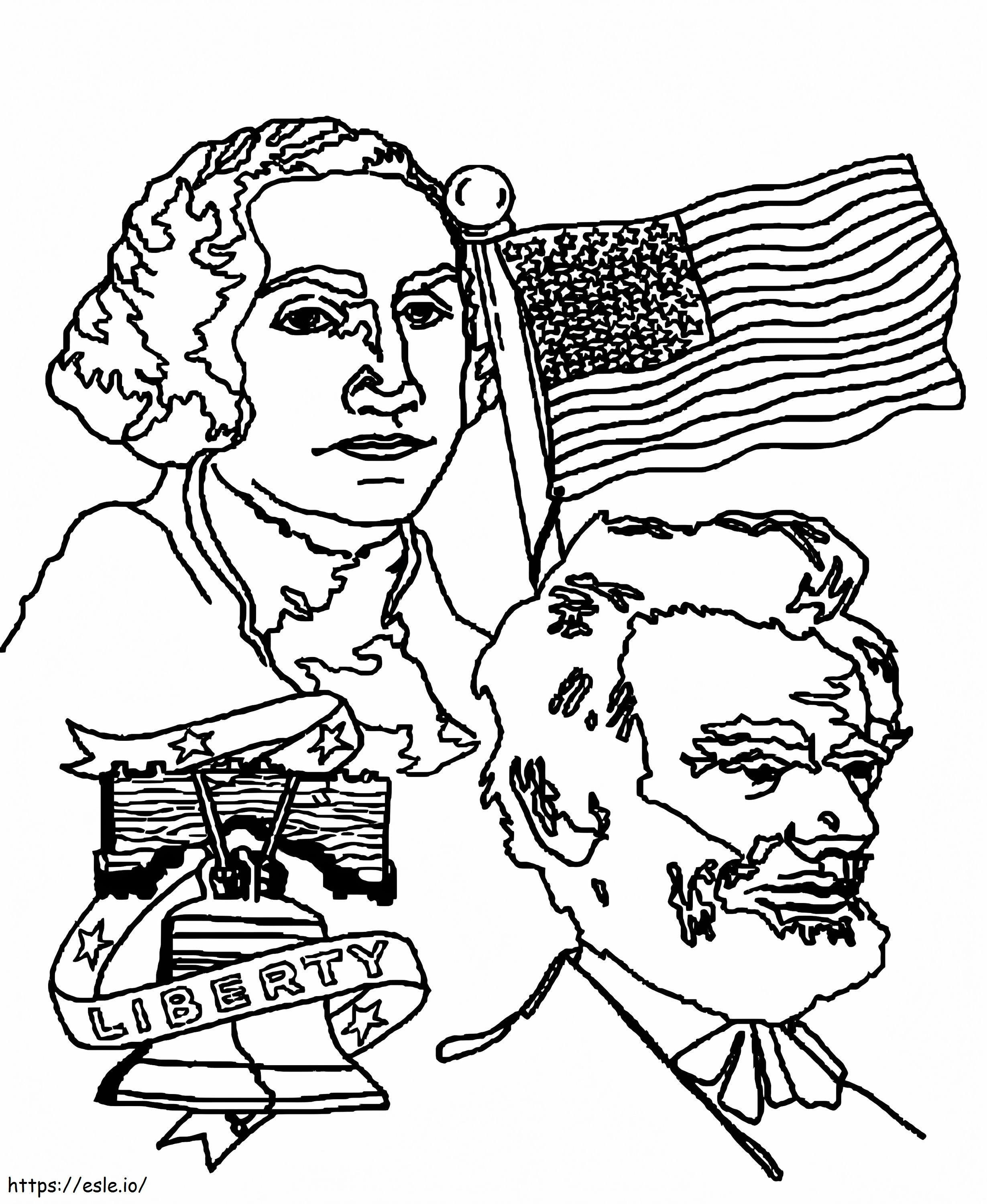 Washington And Lincoln Presidents Day 1 coloring page