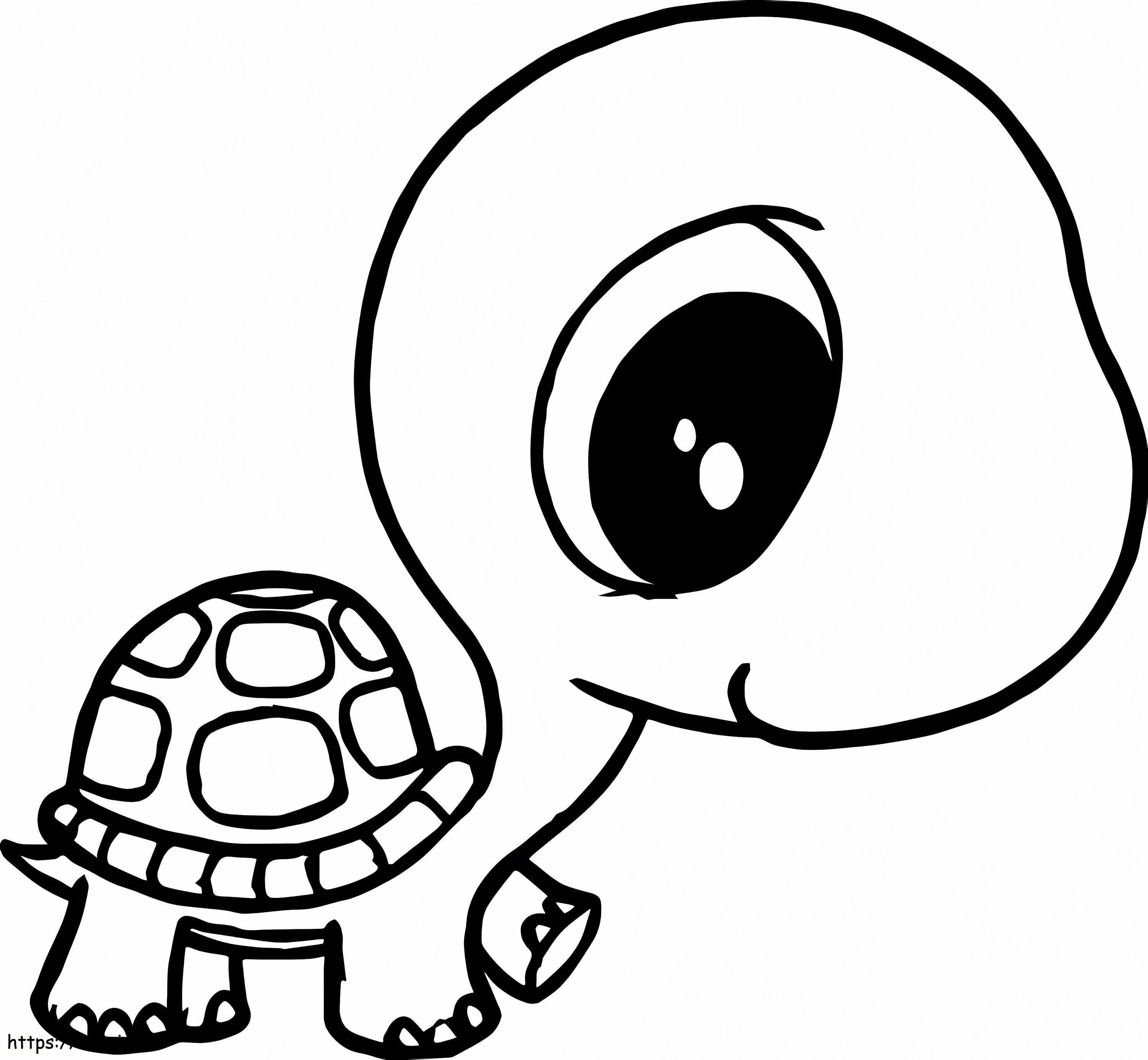 Kawaii-schildpad kleurplaat kleurplaat