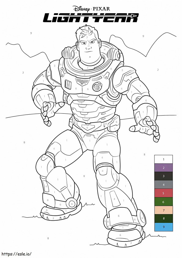 Lightyear Color By Number coloring page
