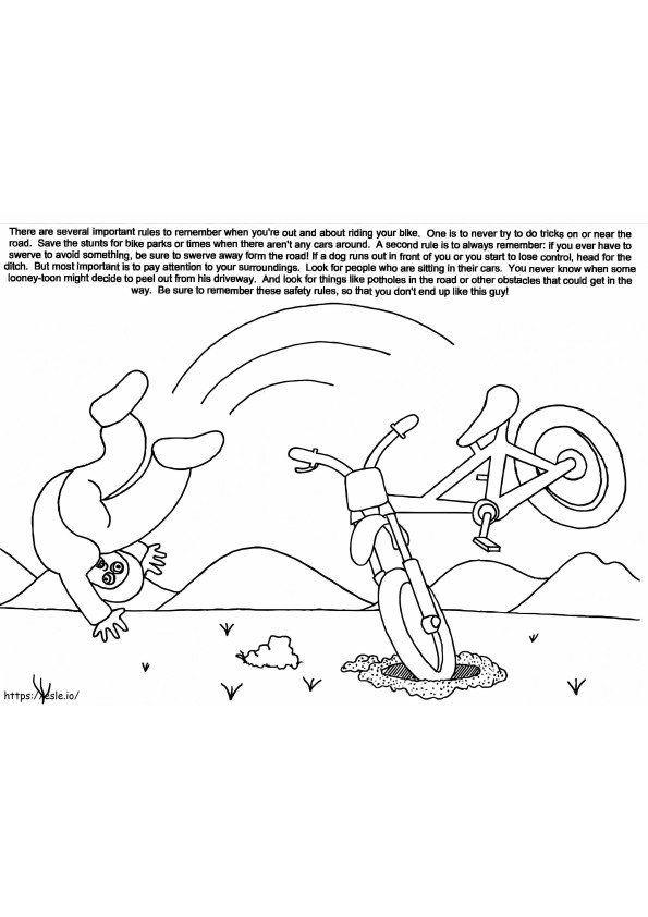 自転車の安全性 ぬりえ - 塗り絵