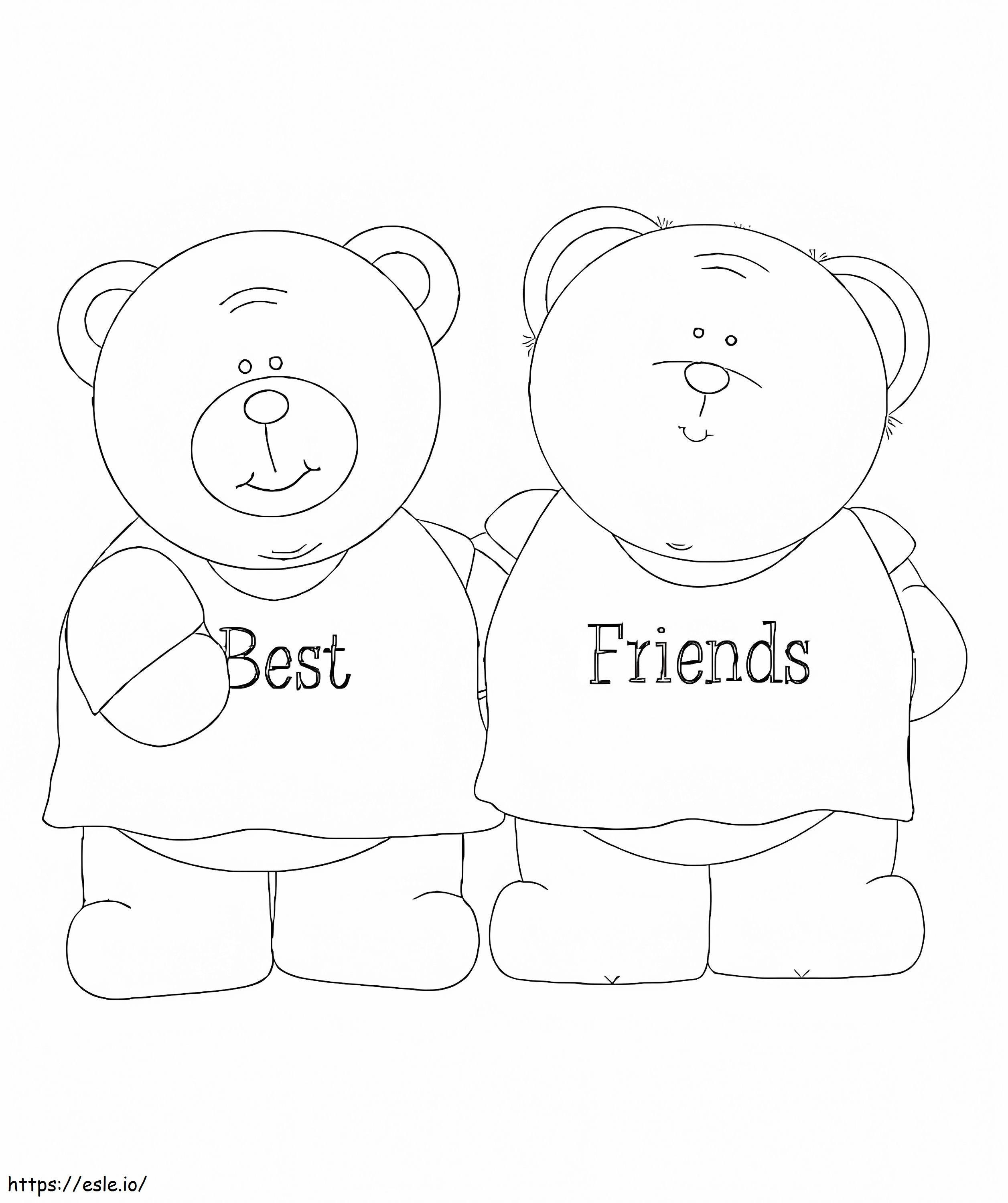 Best Friends Bears coloring page