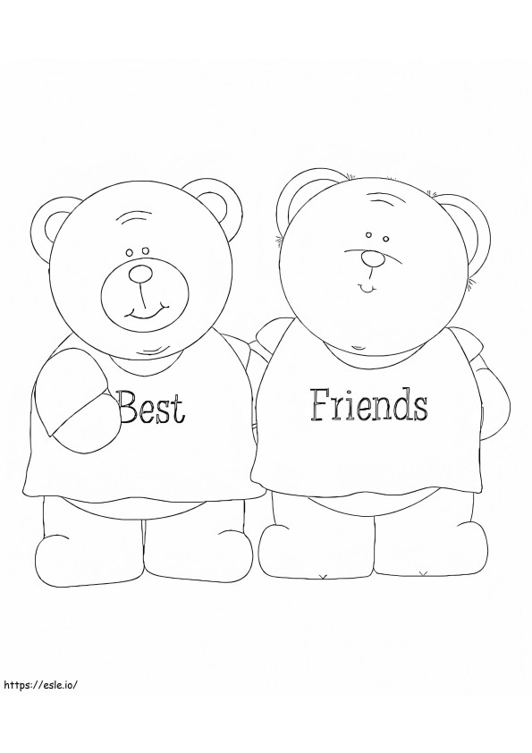 Coloriage Meilleurs amis ours à imprimer dessin