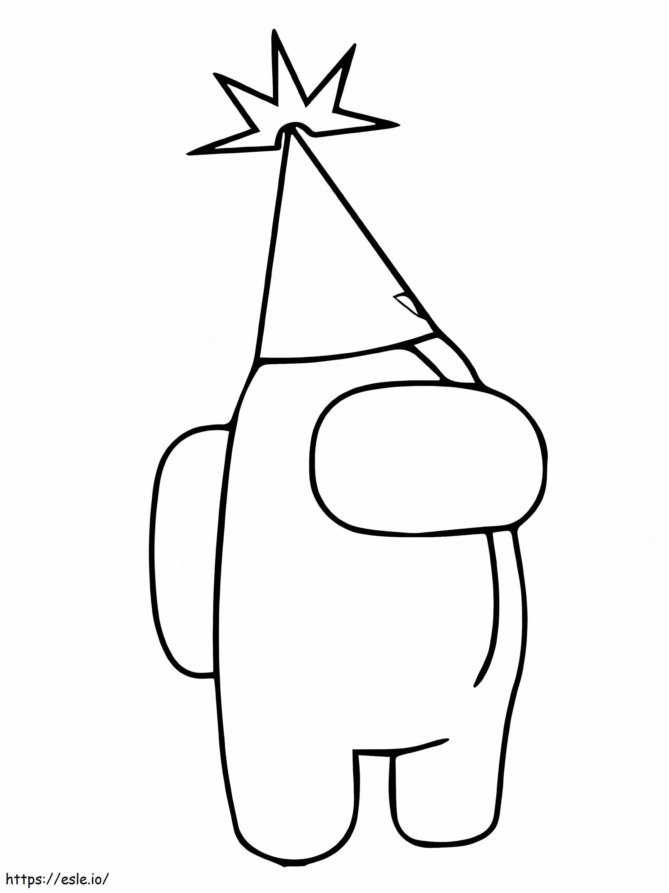 Among Us Christmas Party Hat Coloring Page coloring page