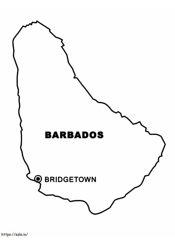 Mappa delle Barbados da colorare