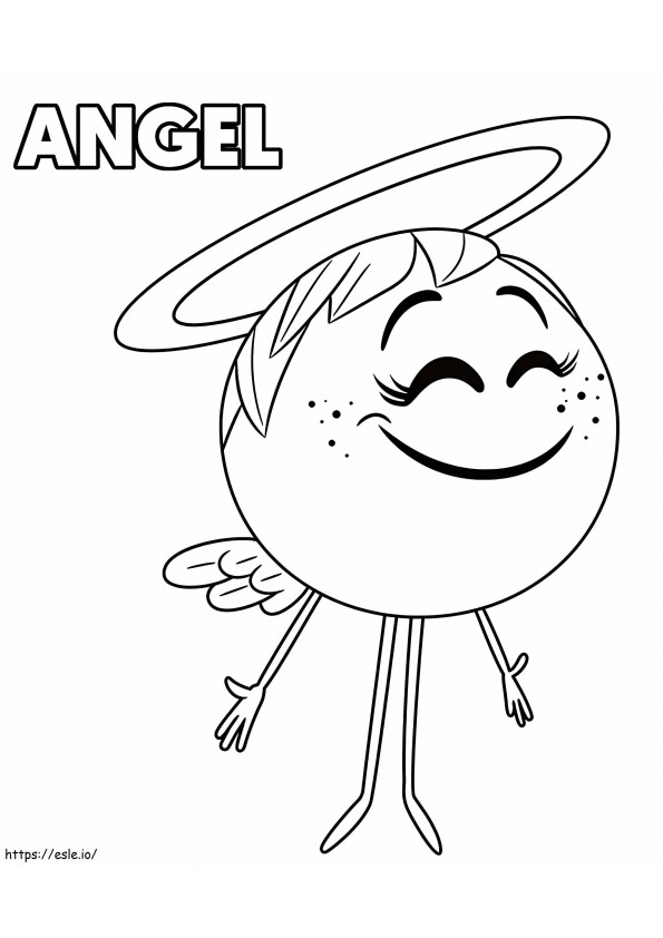 Engel uit de Emoji-film kleurplaat kleurplaat