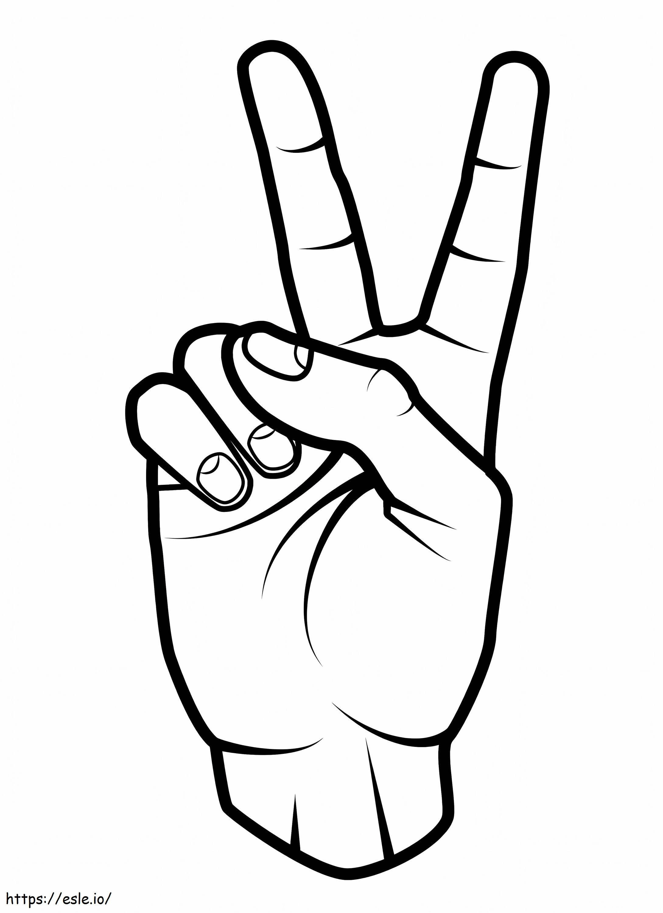 Friedenszeichen-Hand ausmalbilder
