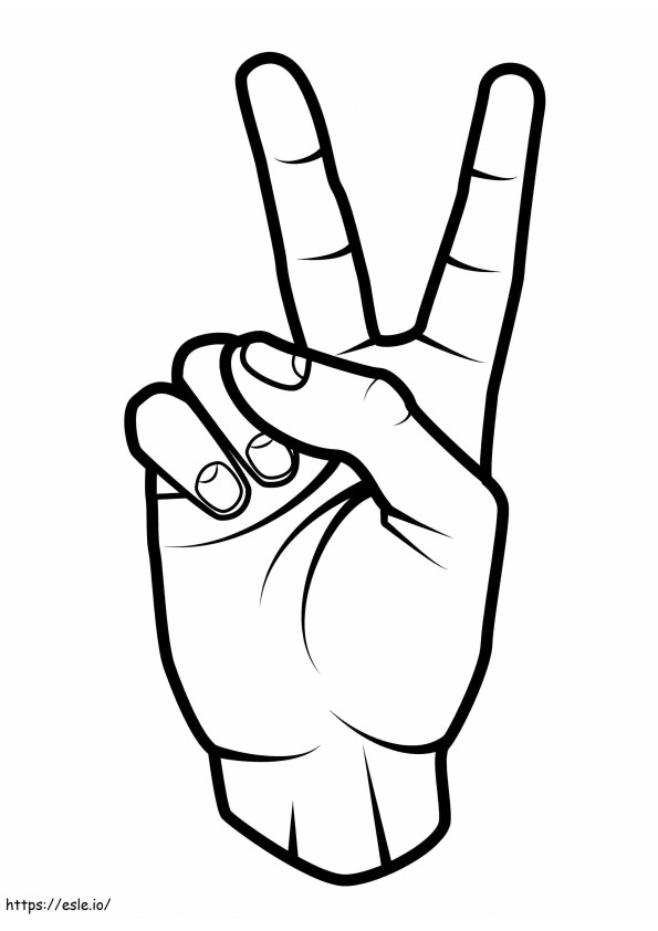 Friedenszeichen-Hand ausmalbilder