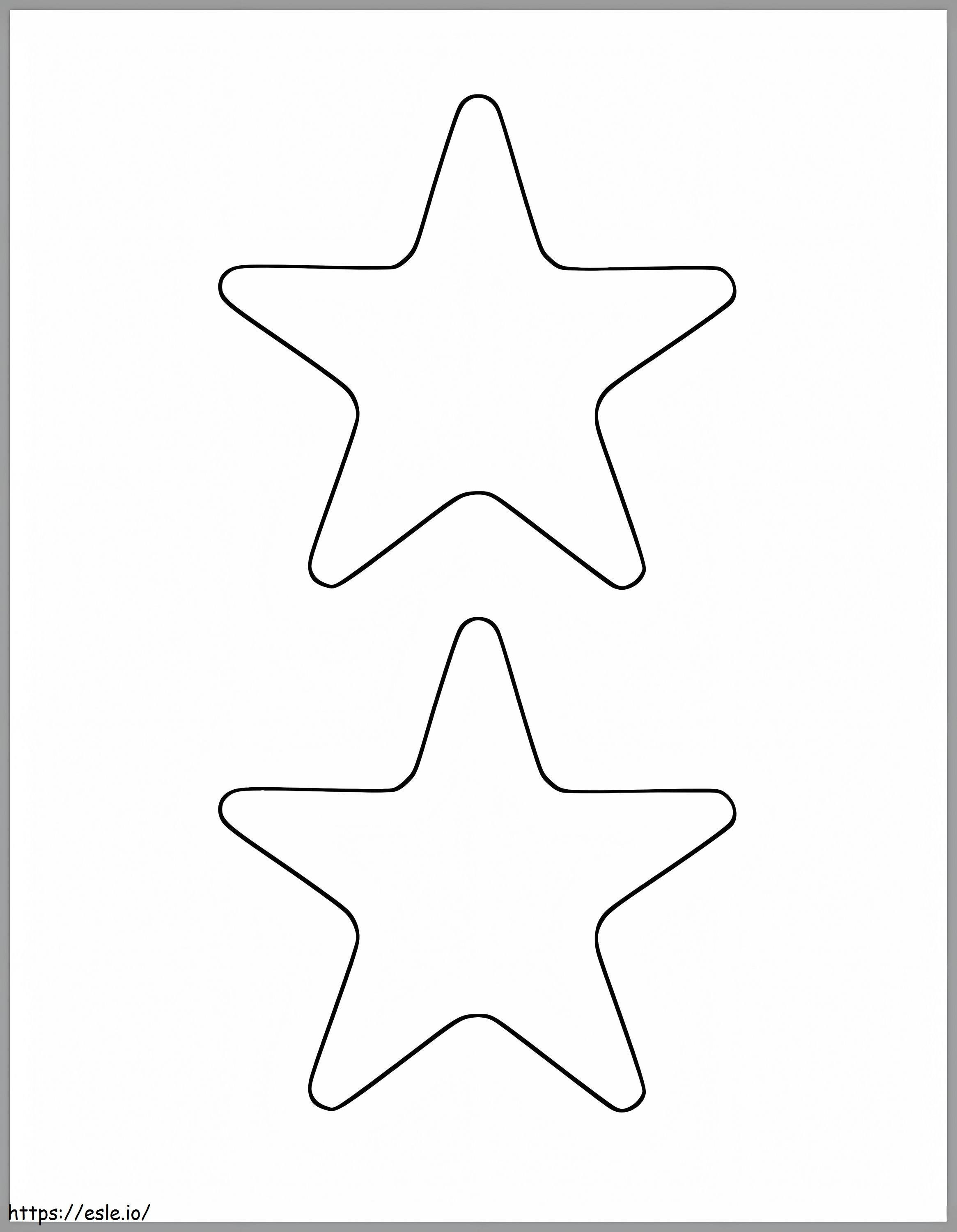 Kaksi tähteä värityskuva