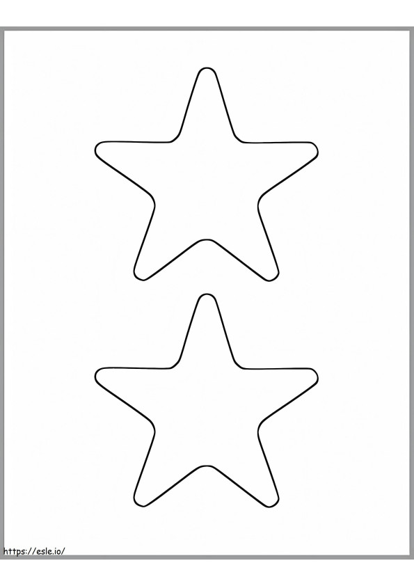 Twee sterren kleurplaat