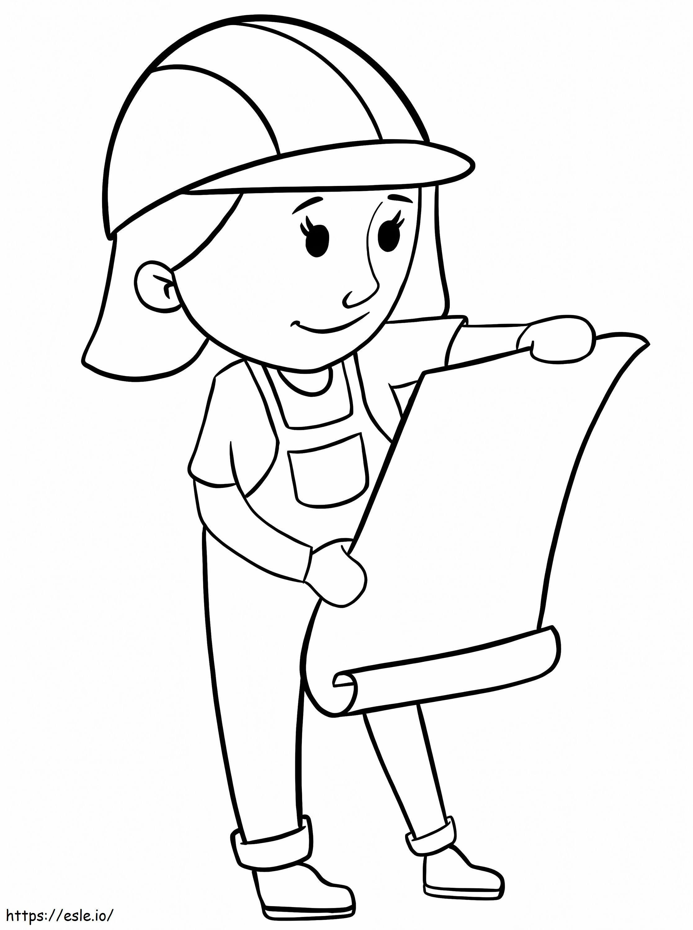Girl Engineer coloring page