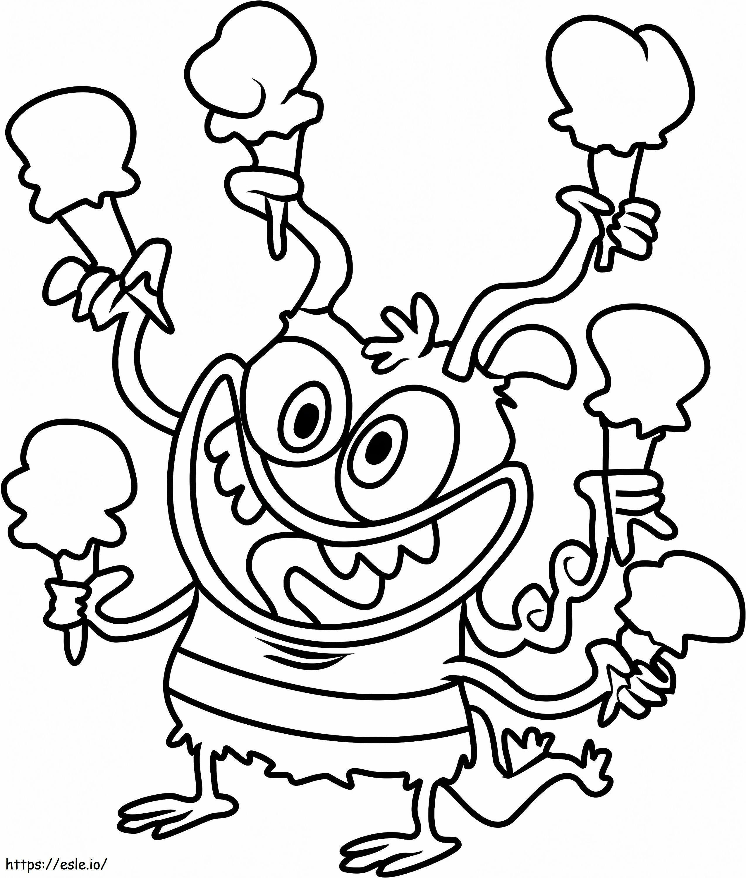 Bunsen Holding Six Ice Cream Cones coloring page