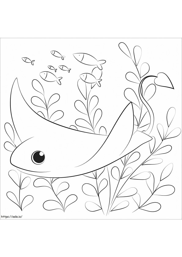 Adorable Stingray coloring page
