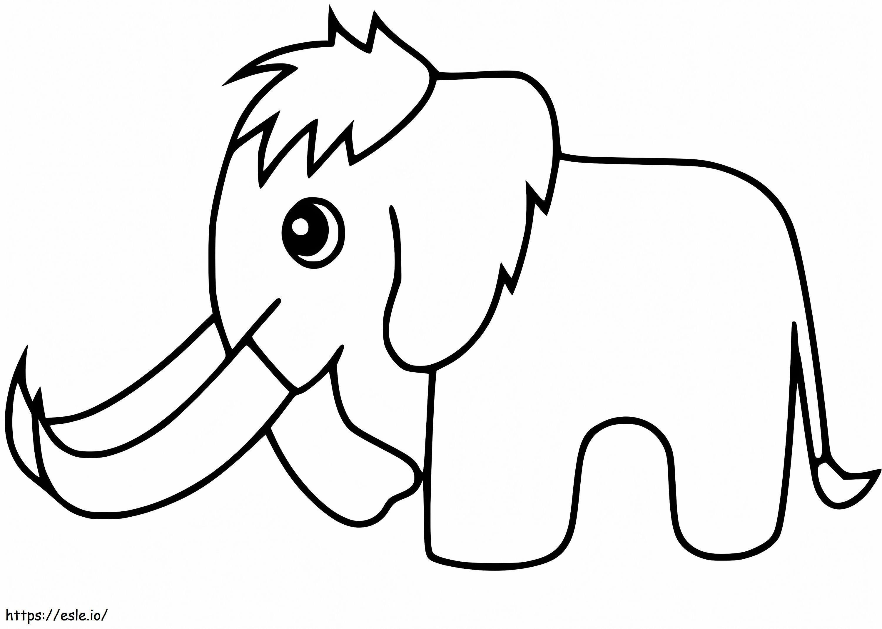 Bayi Mammoth yang lucu Gambar Mewarnai
