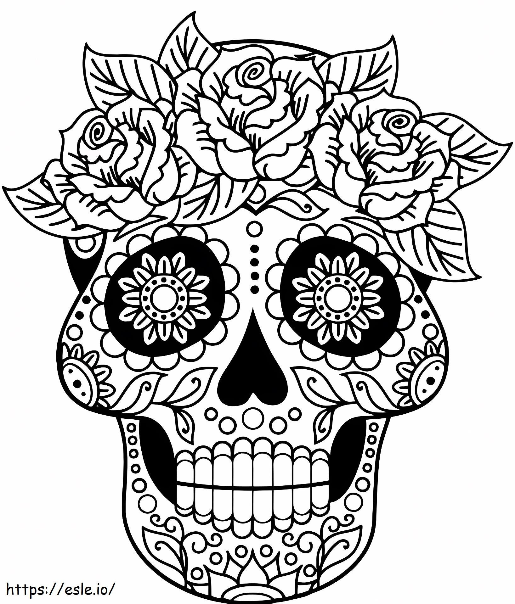 Cranii și flori de colorat