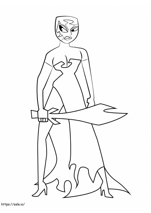 Ikra From Samurai Jack coloring page