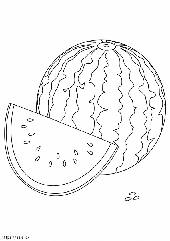 1528425635 Karmozijnrode zoete watermeloen A4 kleurplaat