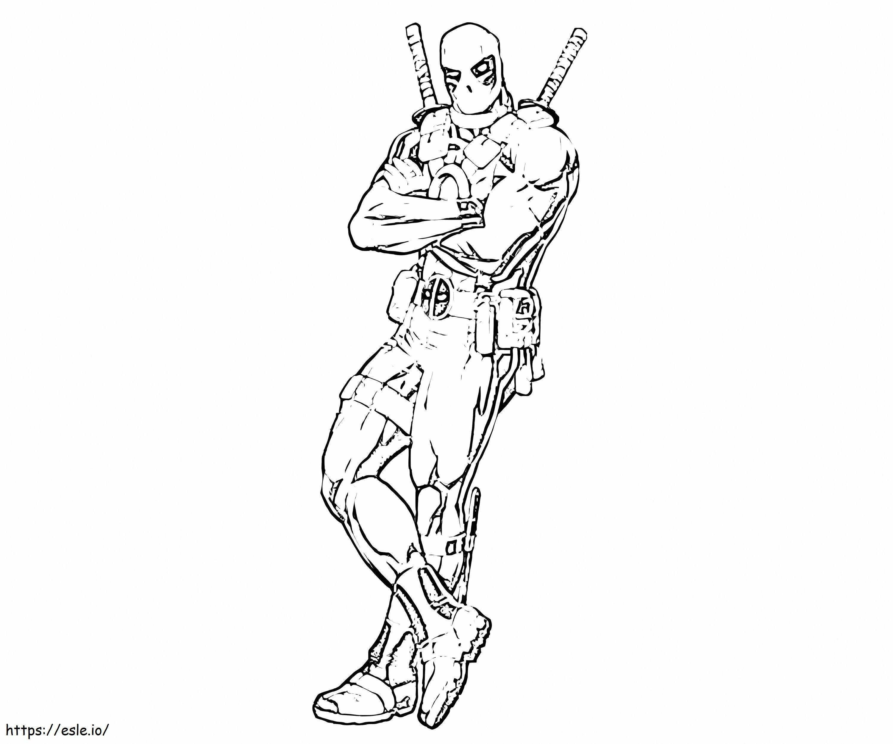 Desenho Básico de Deadpool para colorir