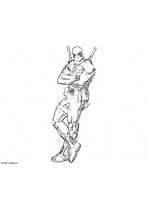 Dibujo Básico De Deadpool para colorear