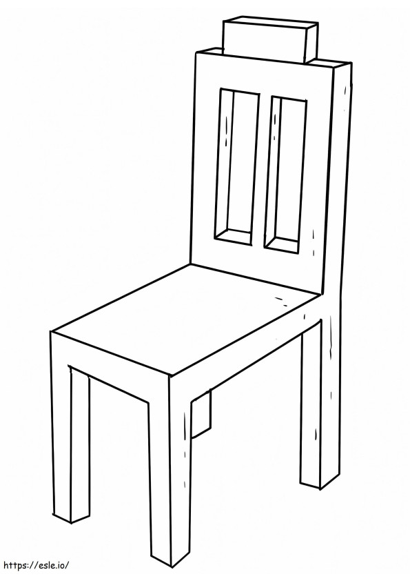 Helppo puinen tuoli värityskuva