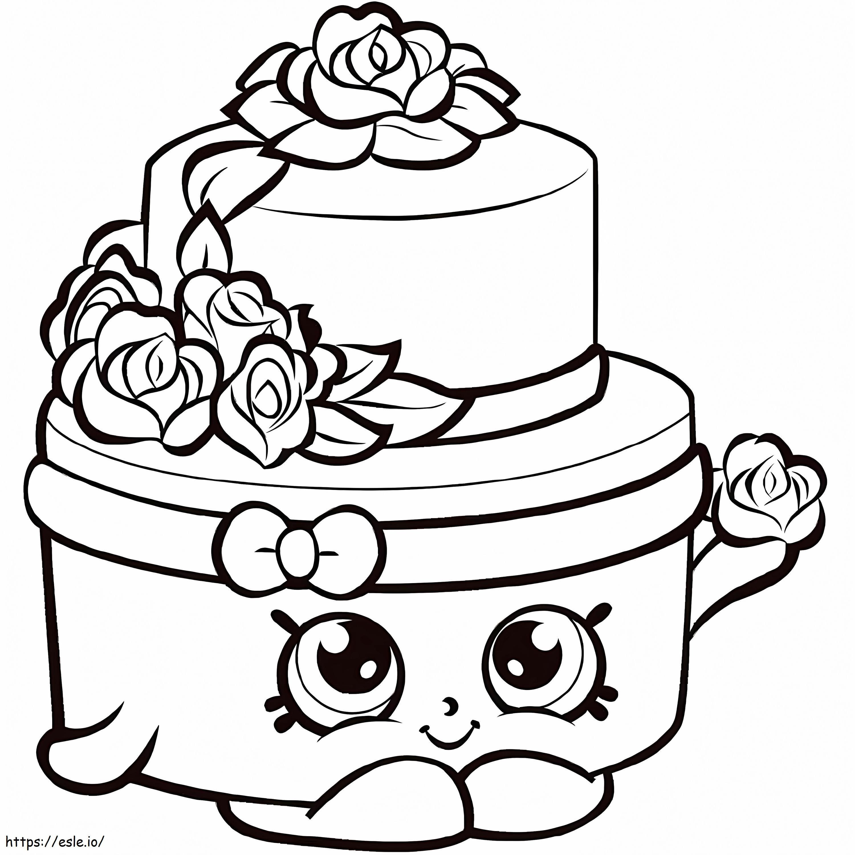 Wonda Shopkin Wedding Cake coloring page