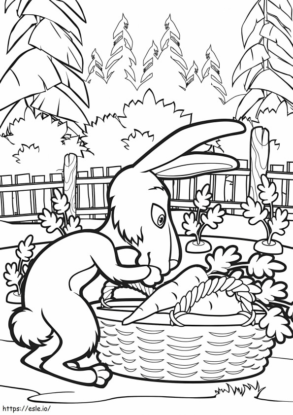 Rabbit In Masha coloring page