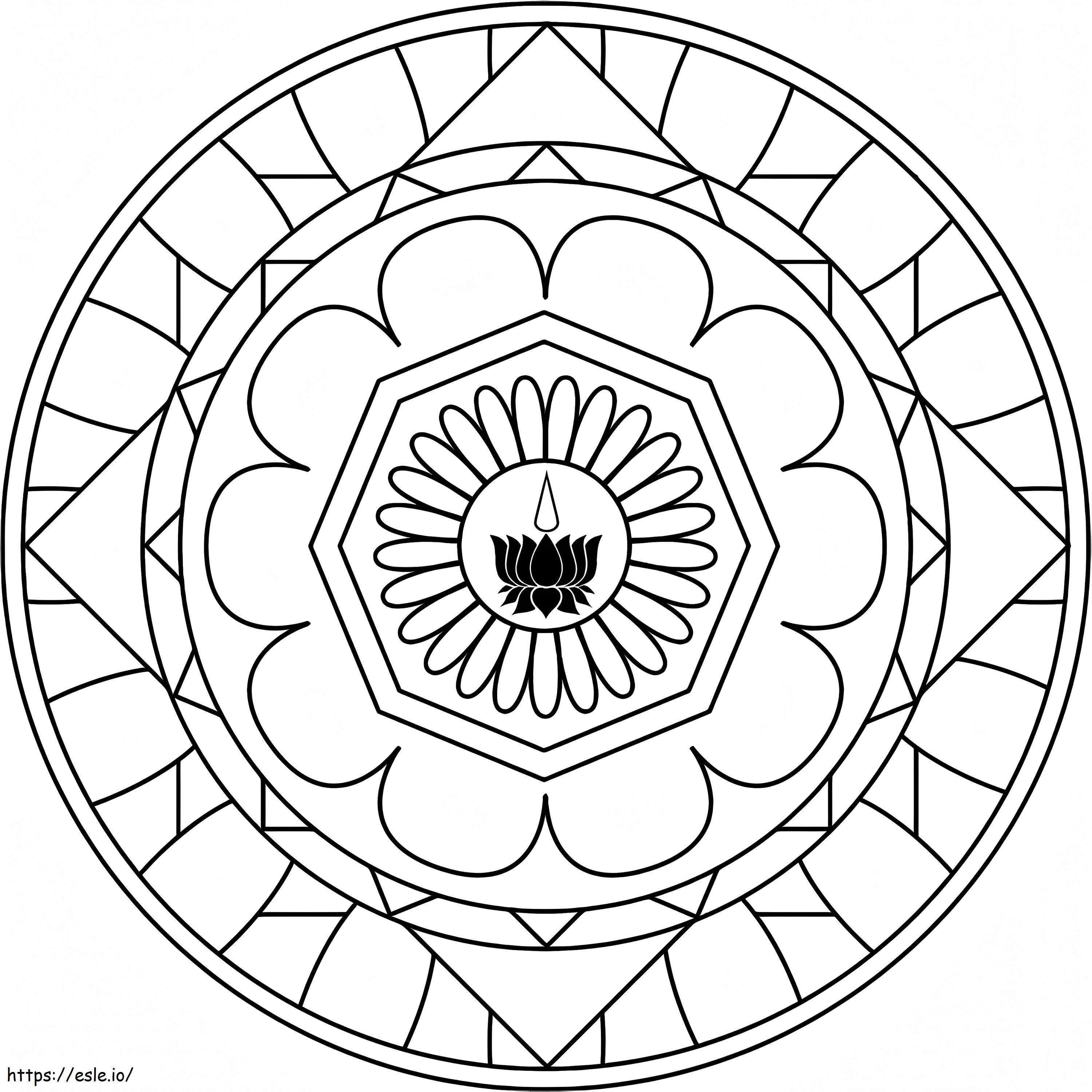 Mandala With Ayyavazhi Coloring Page