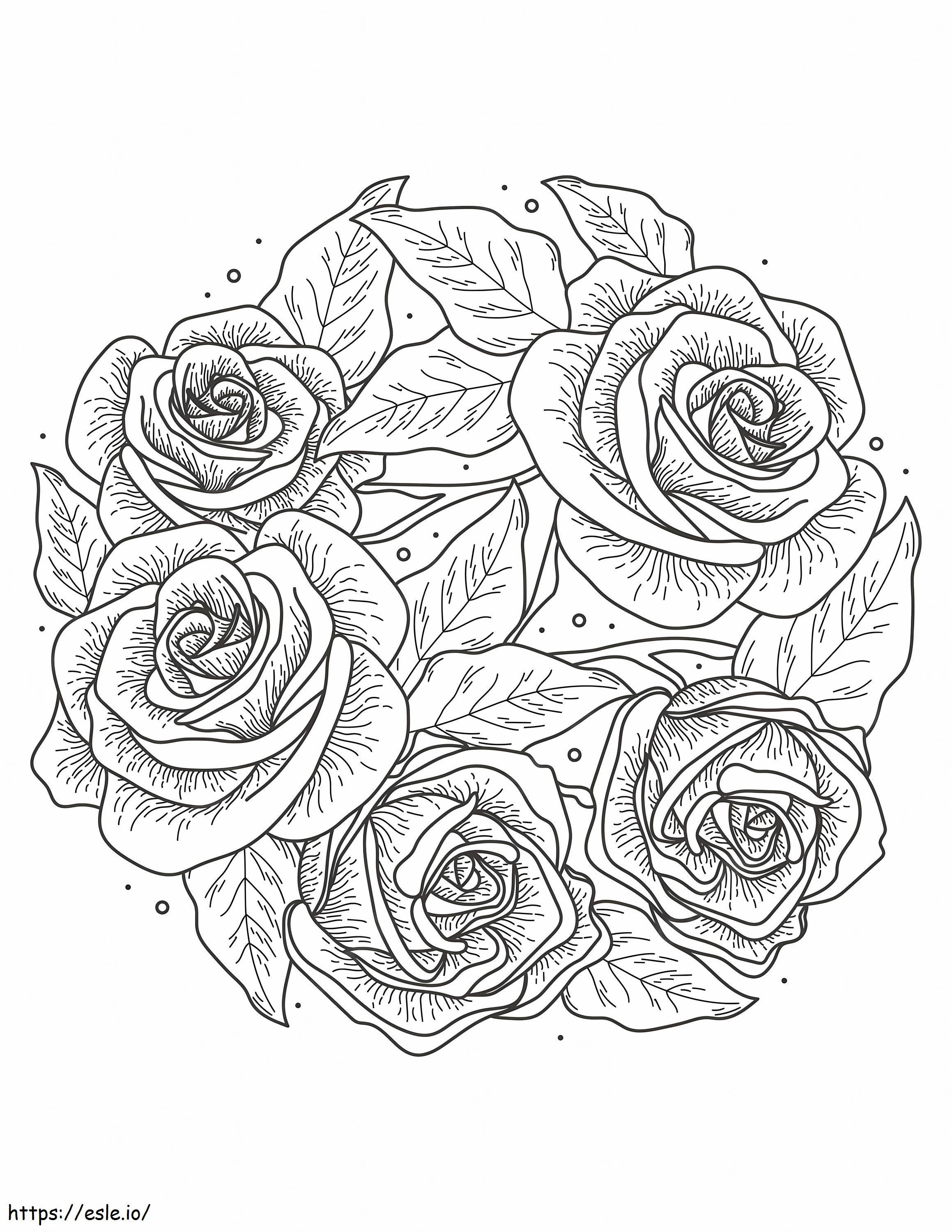 Trandafir imprimabil de colorat