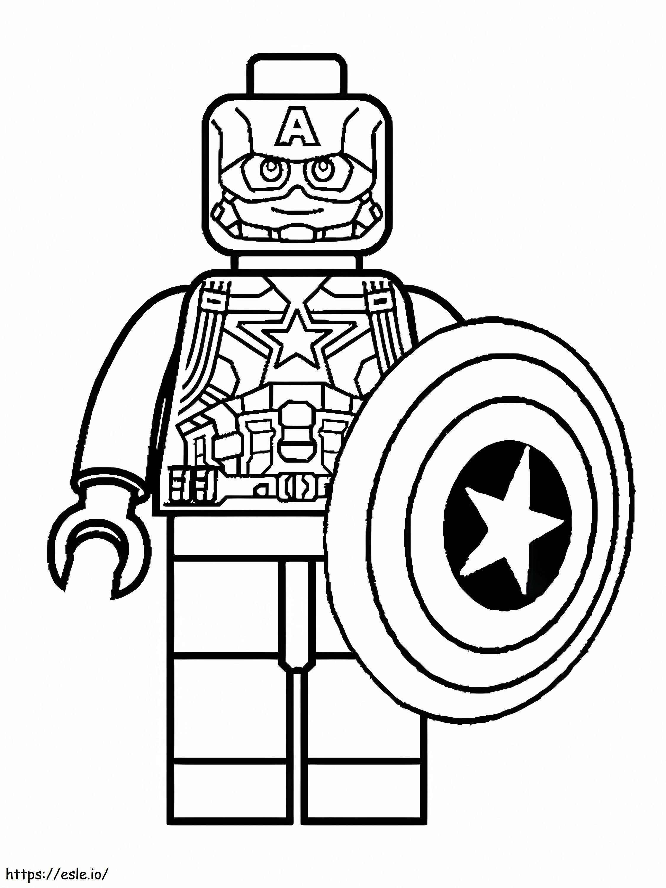 Happy Lego Captain America coloring page