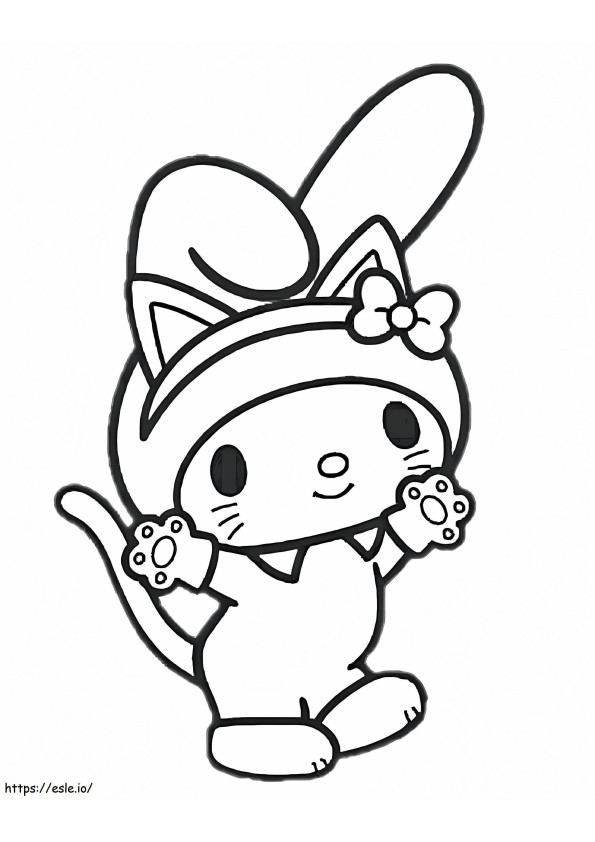 My Melody With Paws coloring page