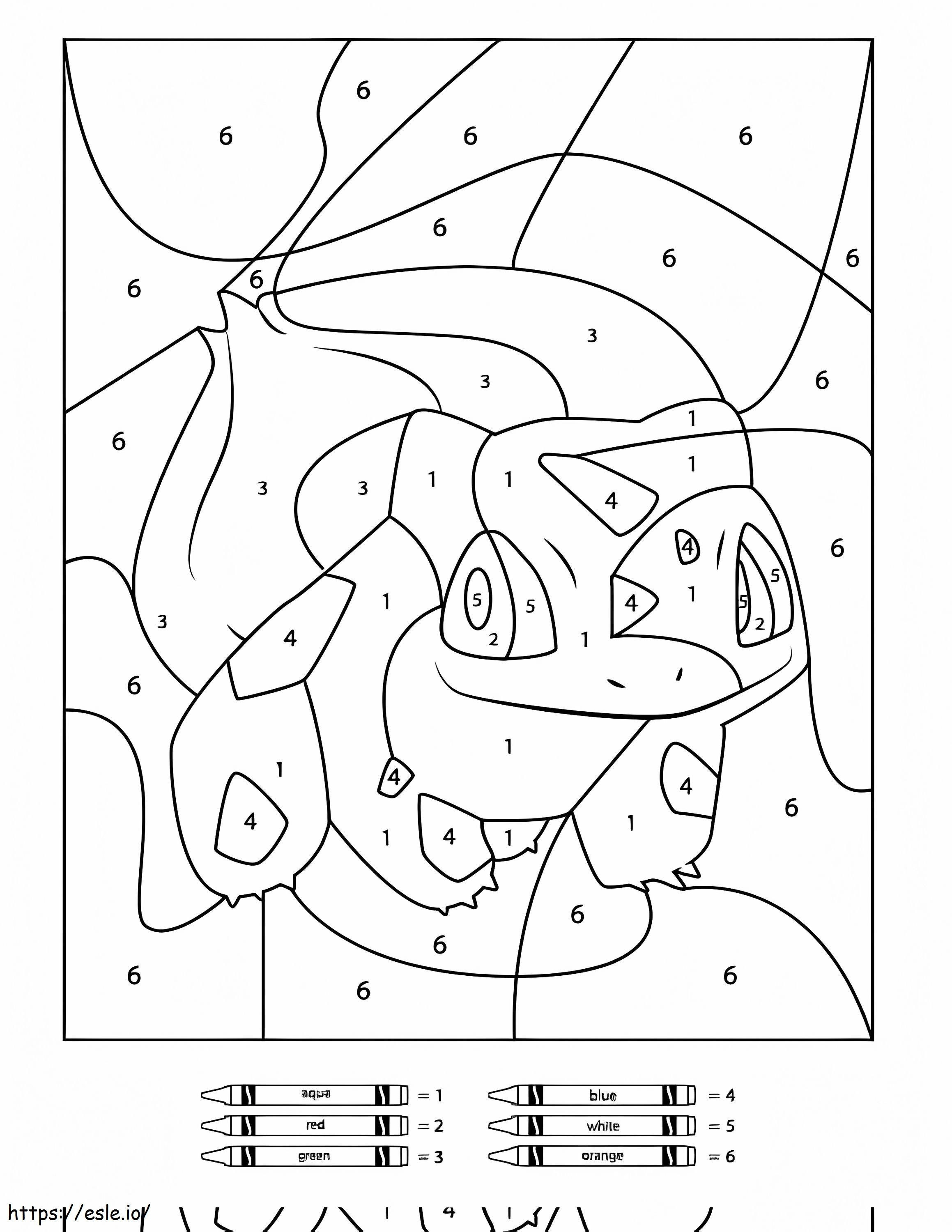 Coloriage Coloriage Pokemon Bulbasaur par numéro à imprimer dessin