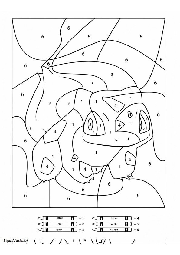 Bulbasaur Pokemon Color By Number coloring page