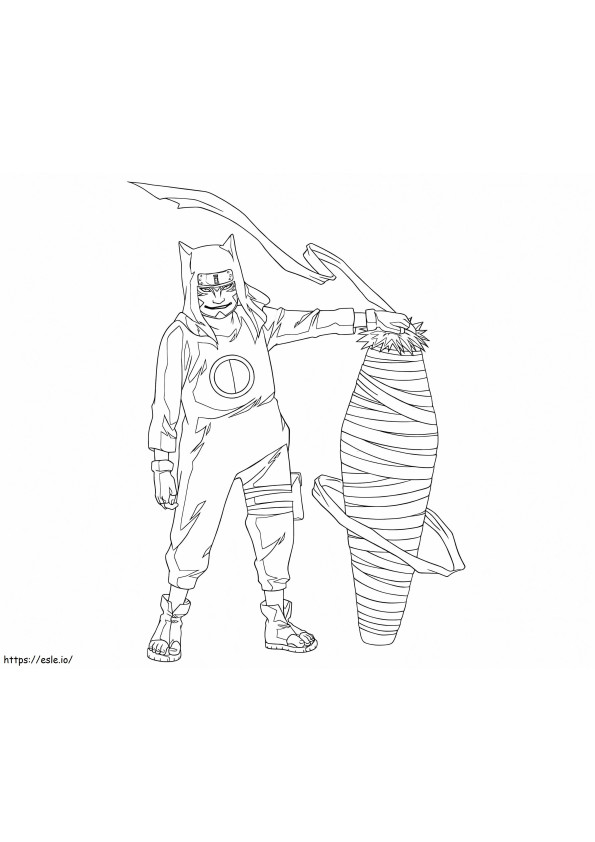 Kankuro And His Weapon coloring page