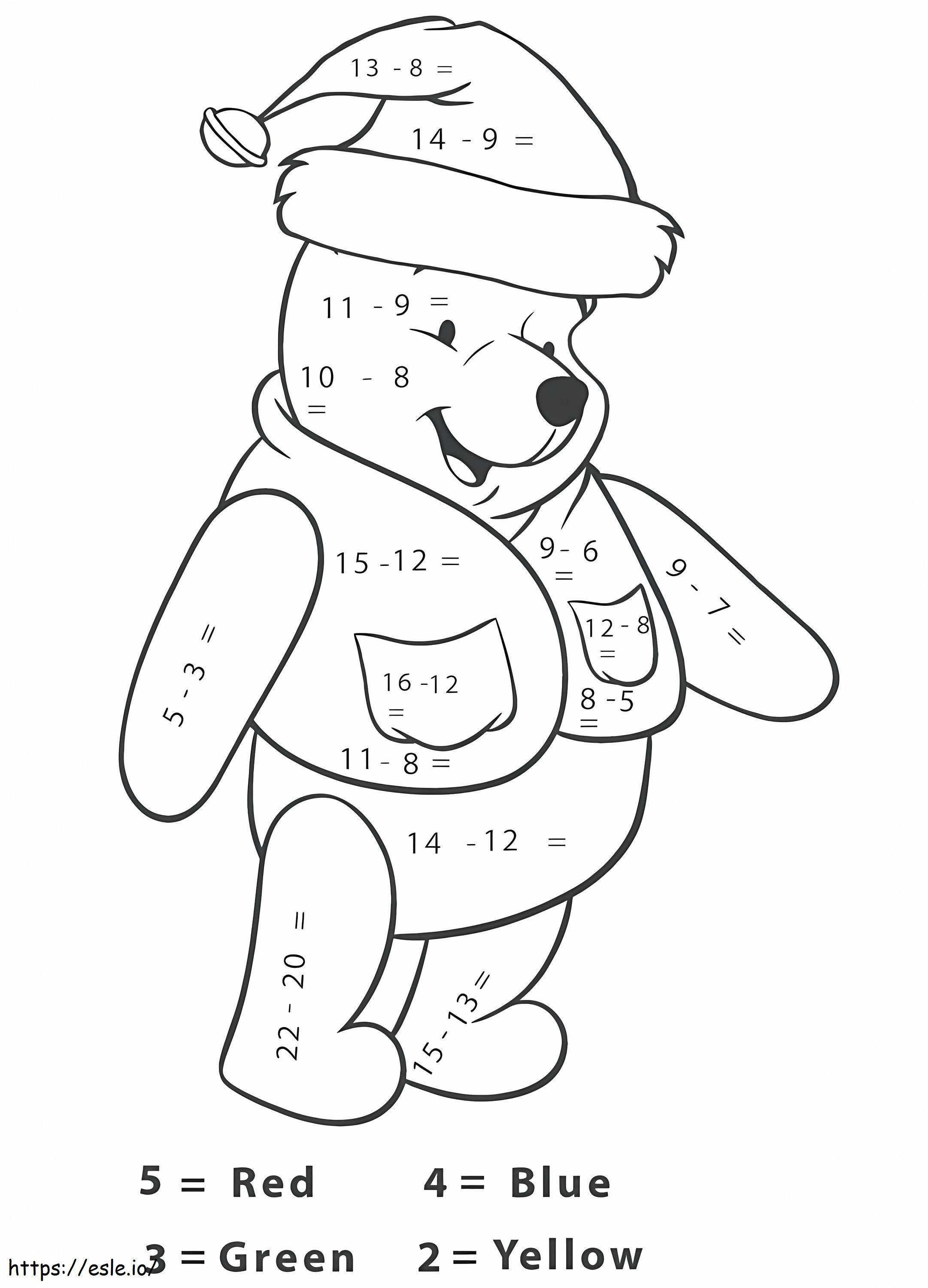 Coloriage Feuille de travail mathématique Winnie l'ourson à imprimer dessin